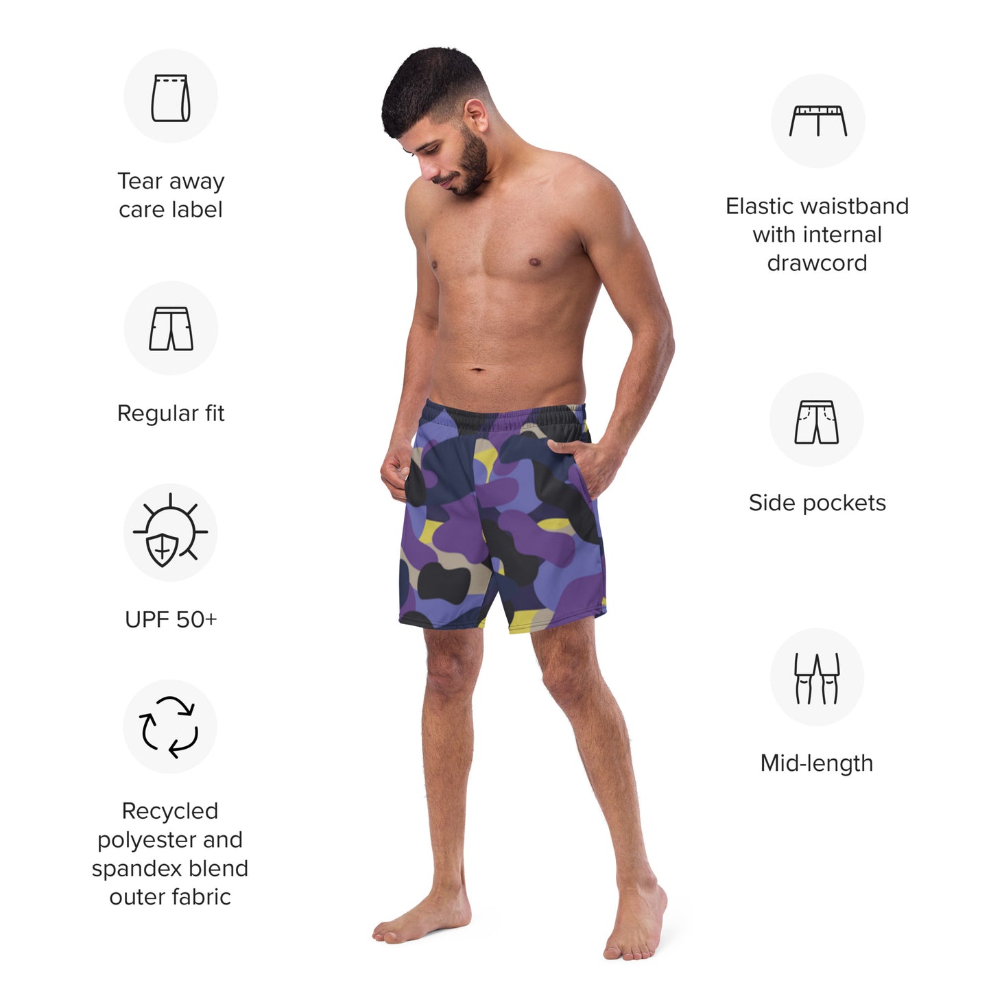 Hellz Palace® Brand Camo Men's swim trunks