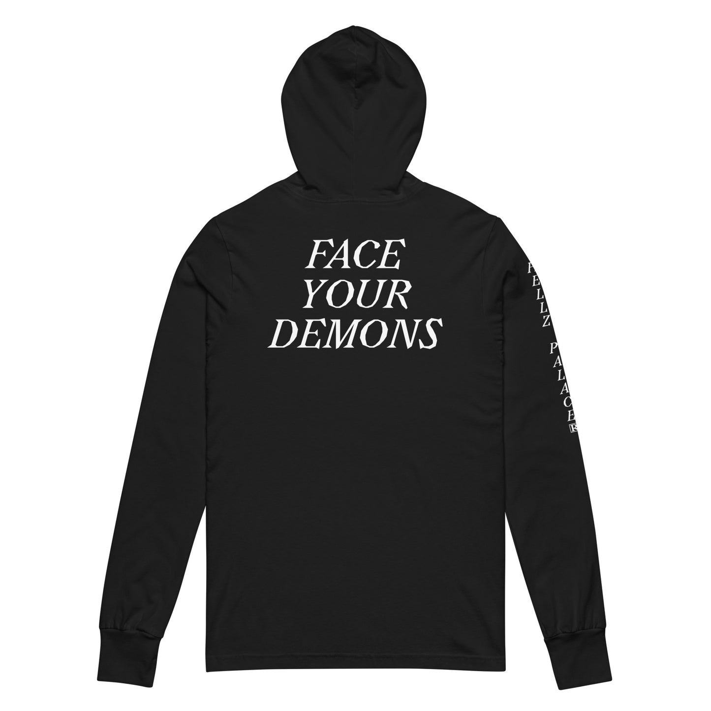 Hellz Palace® Brand Angels Vs Demons Thin Hooded long-sleeve tee
