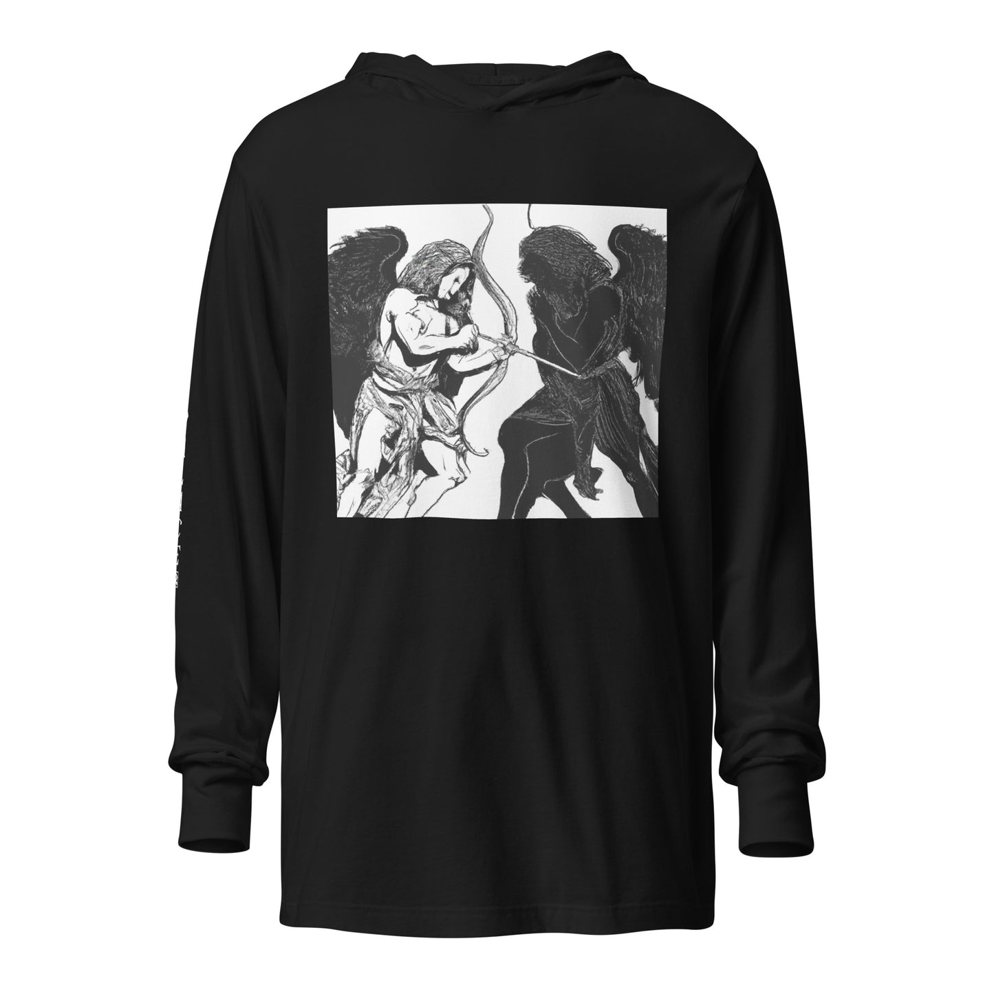 Hellz Palace® Brand Angels Vs Demons Thin Hooded long-sleeve tee