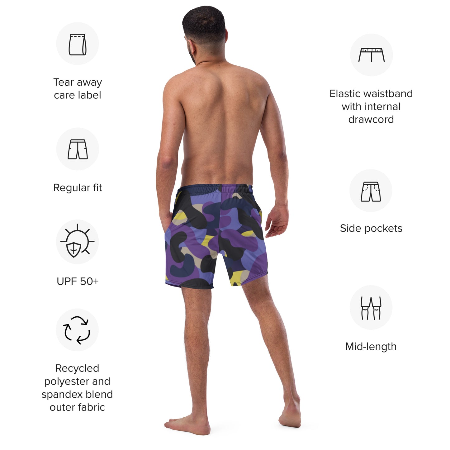 Hellz Palace® Brand Camo Men's swim trunks