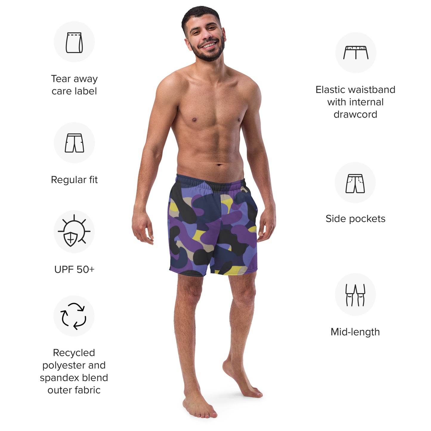 Hellz Palace® Brand Camo Men's swim trunks