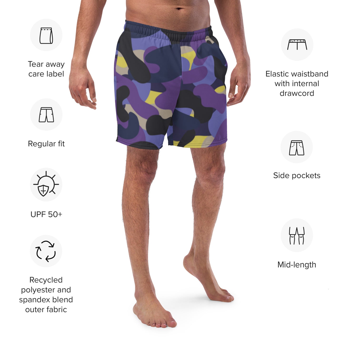 Hellz Palace® Brand Camo Men's swim trunks