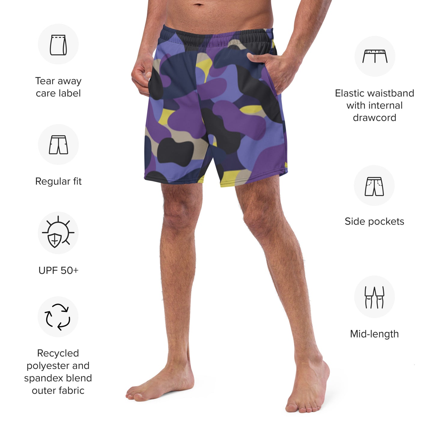 Hellz Palace® Brand Camo Men's swim trunks