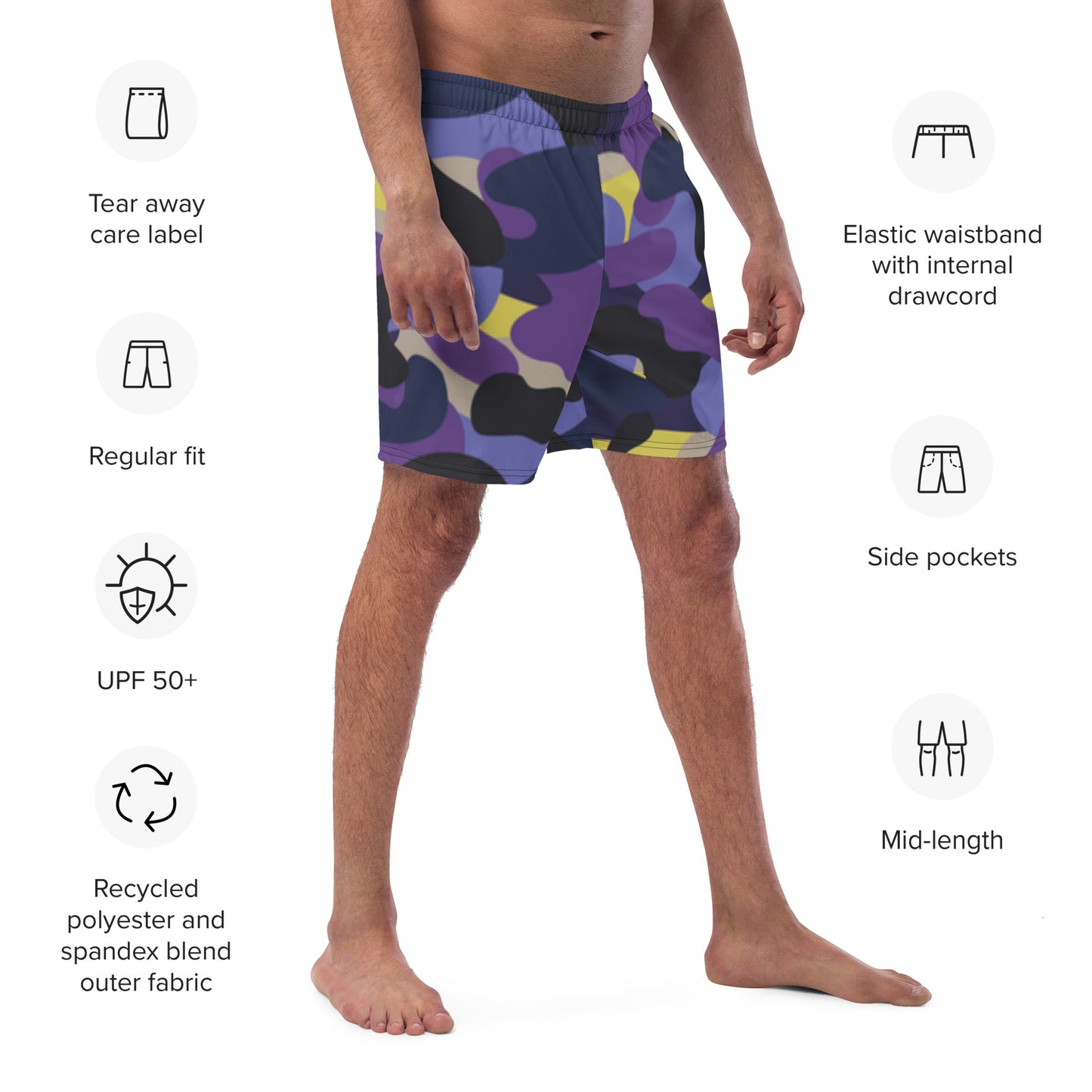 Hellz Palace® Brand Camo Men's swim trunks